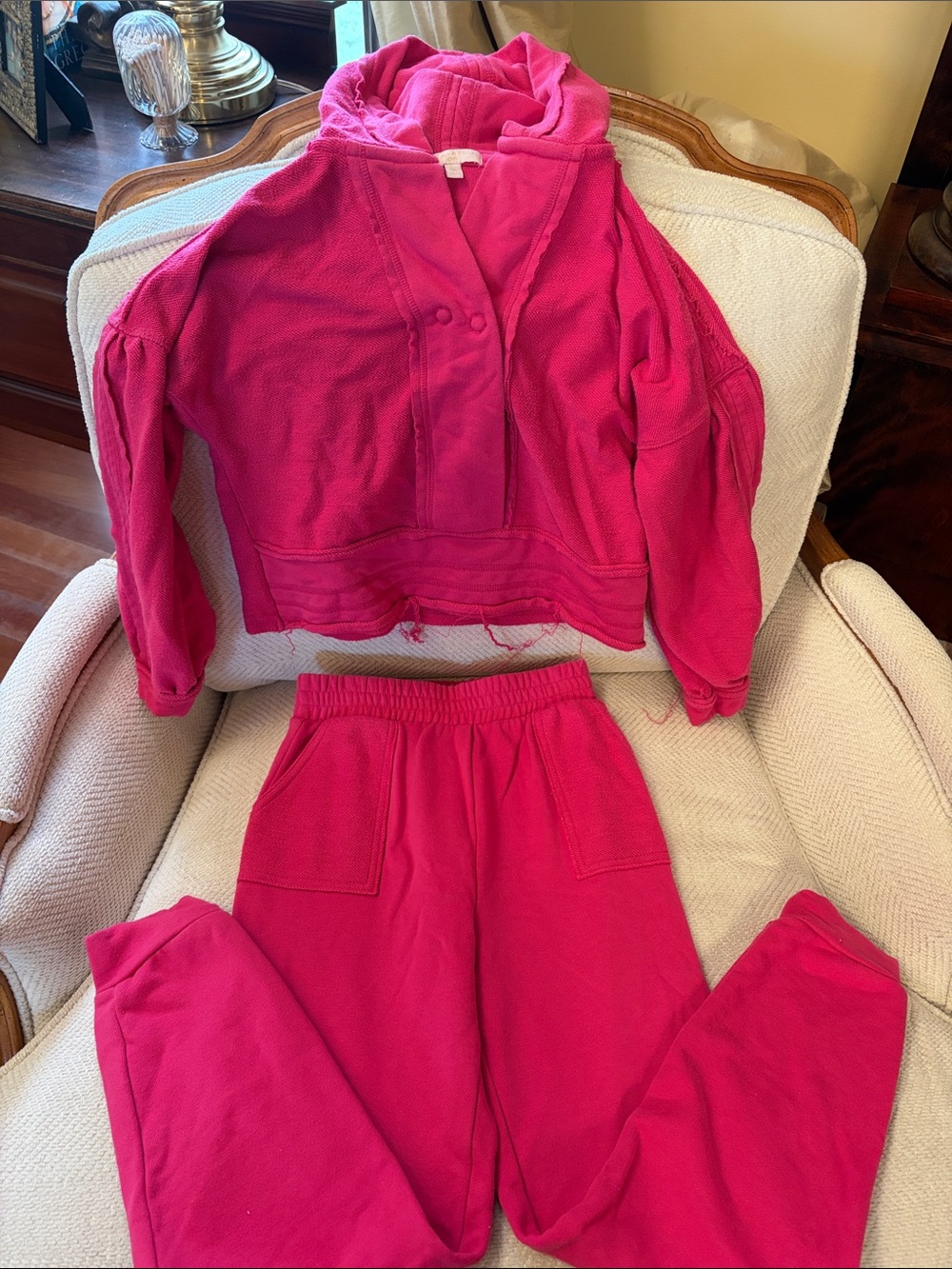 Chelsea & Violet Girls Hot Pink Hoodie & Jogger Matching Set